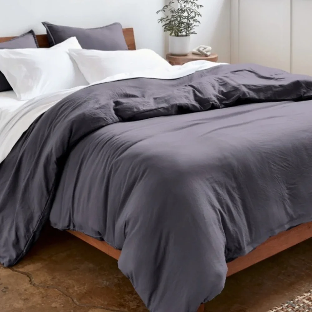 NWT Bare Sandwashed Duvet Cover Set Purple Full/ Queen